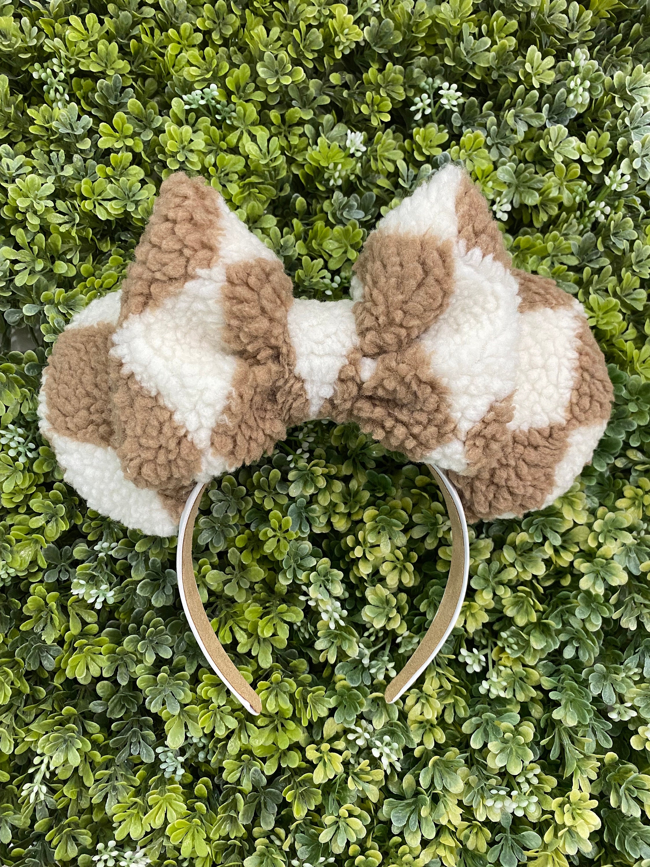 Checkered Sherpa Minnie Mouse Ears, Minnie Ears, Disney  display picture 3