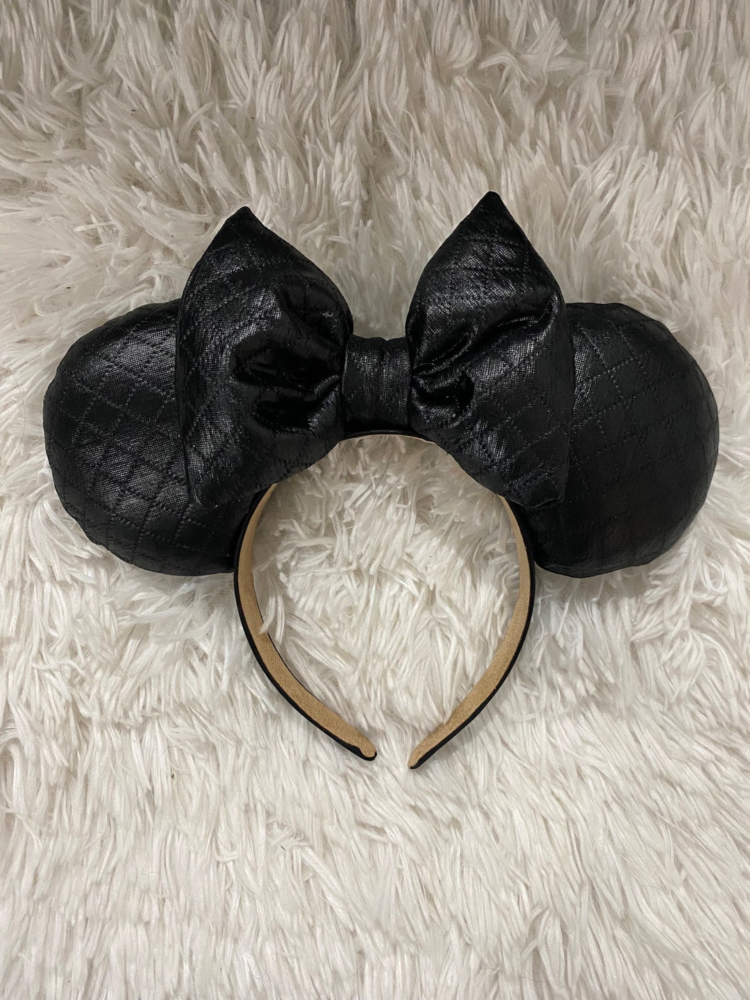 Black Faux Leather Minnie Mouse Ears, Disney Ears, Disney  display picture 3
