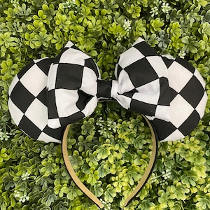 Karierte Minnie Ohren, Disney Ohren, Disney Stirnband, Car Minnie Ohren, Minnie Maus Stirnband, kariertes Stirnband