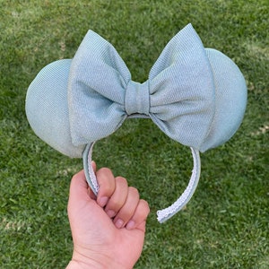 Light Green Glitter Minnie Mouse ears, Minnie ears, Disney ears, Disney headband,Minnie Mouse headband, Disney accessories, tinkerbell