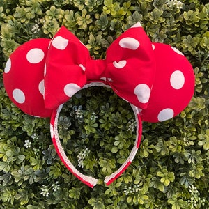 Red polka dots Minnie Mouse ears, Minnie ears, Disney ears, Disney headband, Mickey Mouse ears, Minnie Mouse headband, Disney accessories