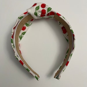Top Knot Headband Cherry Print
