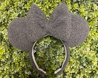 Dunkelgraue Sherpa Minnie Maus Ohren, Minnie Weihnachten Ohren, Disney Stirnband, Sherpa Minnie Ohren, Minnie Maus Stirnband, Stirnband