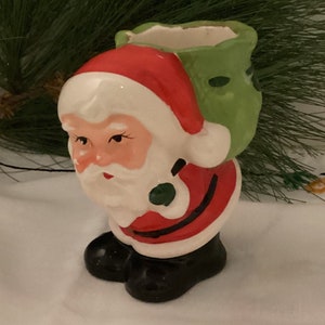 Vintage Santa with Sack Votive Candle Holder