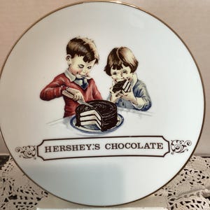 Hard to Find Vintage Collectible 1980 Hershey&#39;s Chocolate Plate 8&quot; Diameter