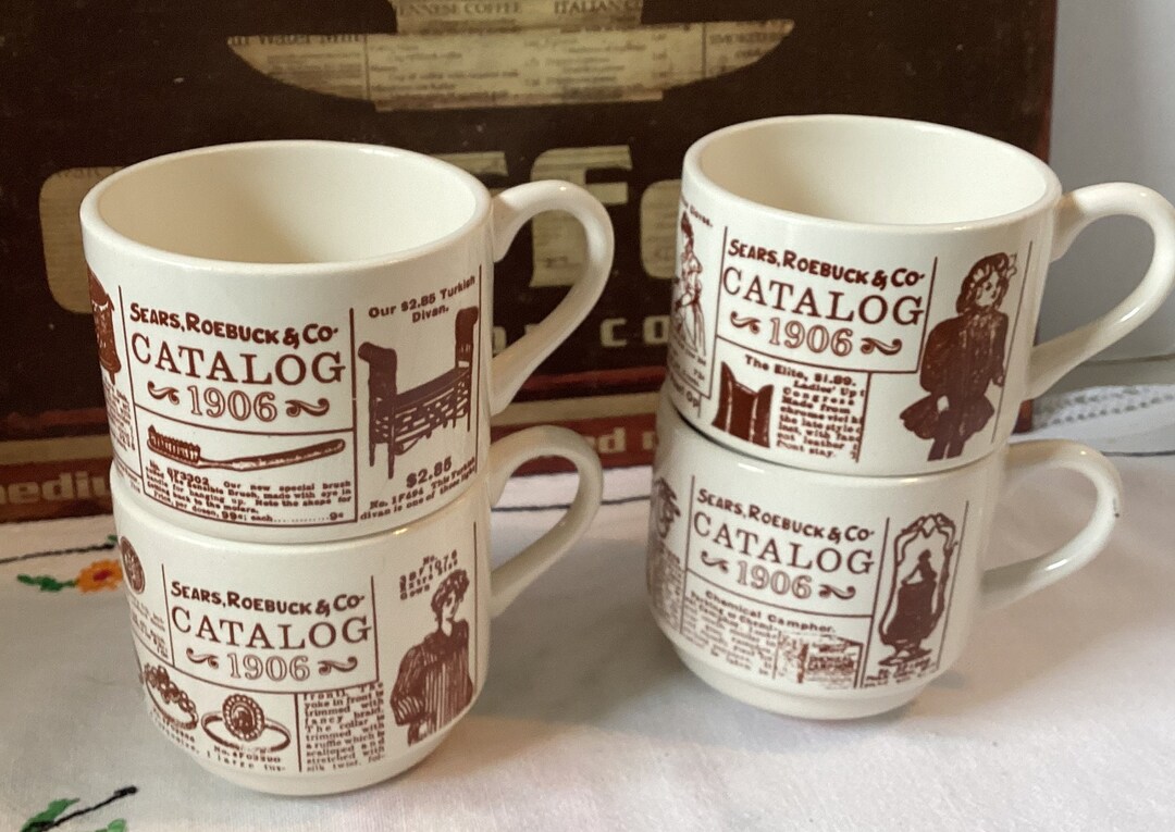 Vintage Sears Roebuck 1906 Catalog Stackable Coffee Cups set of 4 Etsy