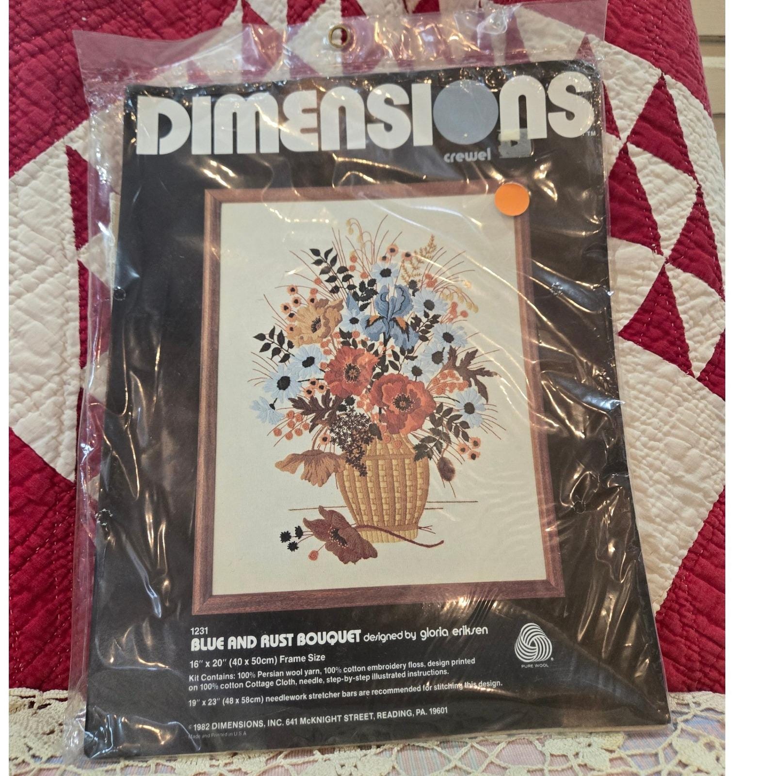 Kit De Broderie Vintage Dimensions 1981 Coussin Fée Des Dents 9 Pouces NEUF