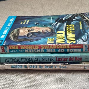 Lot of 4 Vintage Science Fiction Novels including ACE Double Novel Book 1960s Paperbacks