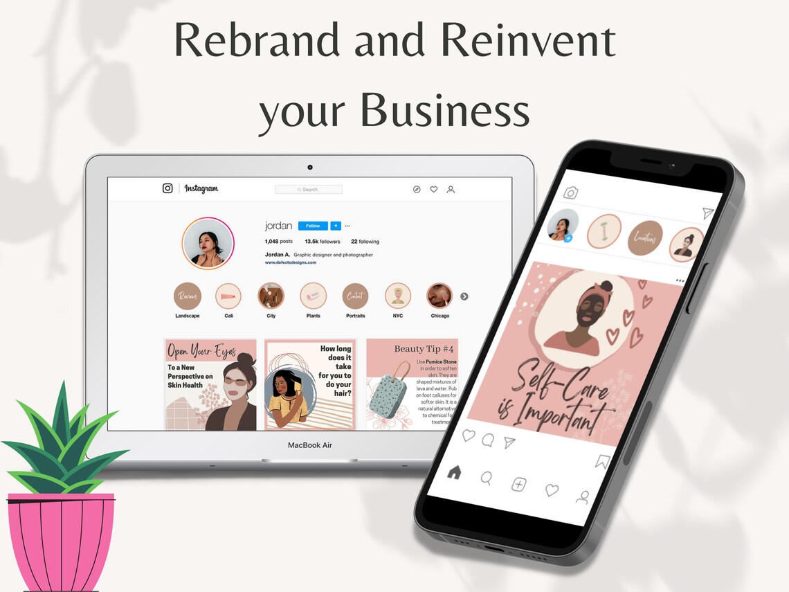 36 Beauty Instagram Highlights Canva Template Story Etsy
