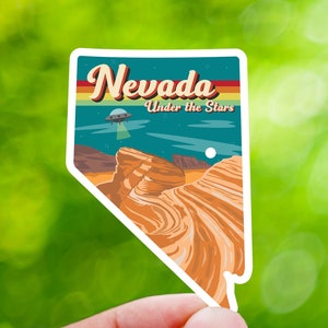 Nevada Sticker for Laptop Decal, United States Sticker for Water Bottle, Desert Landscape Sticker for Hiker, Travel Souvenir Gift, Die-Cut image 1