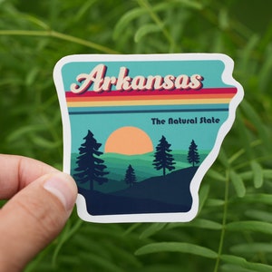 Arkansas Sticker Retro Vinyl Decal For Laptop, Car, Scrapbook, Journal, Phone Case Sticker, Ozarks, Ouachitas, Travel Sticker, US States