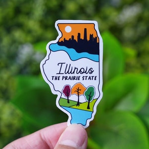 Illinois Sticker Vinyl , For Laptop Scrapbook, Journal, Macbook, Iphone, Travel Stickers, Chicago Souvenir Gift for Friends Windy City State
