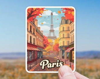 Paris France Sticker Decal Travel Gift Eiffel Tower Sticker for Water Bottle Laptop Gift for Traveler Scrapbook Luggage Vinyl Cute Europe