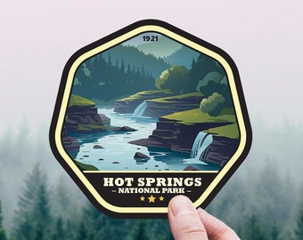 Hot Springs National Park Sticker, Arkansas Nature Gift for Hiker Traveler, Sticker for Water Bottle, Hydroflask, Laptop, Ouachita Mountains