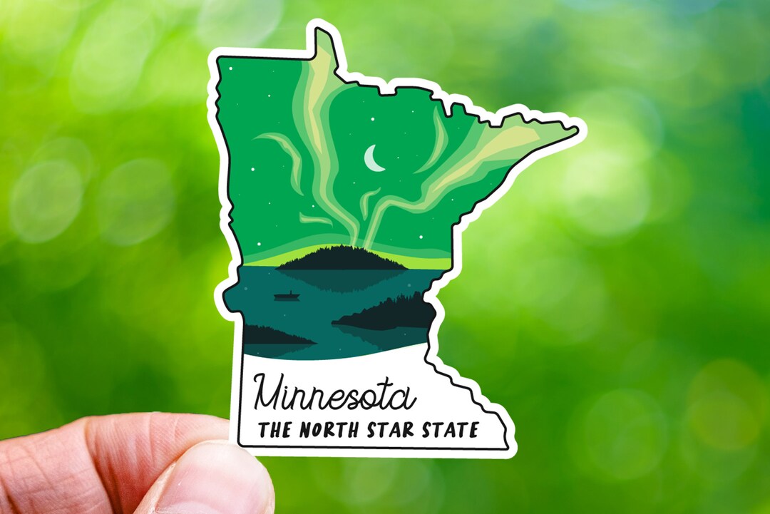 Minnesota Sticker Gift, MN State Sticker, Northern Lights, Durable ...