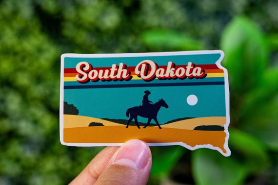 South Dakota Sticker, State Stickers for Water Bottle, Laptop, Hydroflask, Outdoor Sticker, Travel Souvenir Gift for Scrapbook