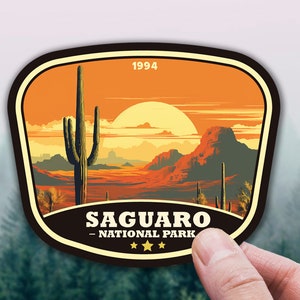 Saguaro National Park Sticker, Arizona Desert Sticker Gift for Travelers, Gift for Friends, Travel Journal Sticker, Hiker Sticker for Van