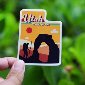 Utah State Sticker, Stickers For Laptop, Phone Case, Scrapbook, Planner, Car Decal, US States Sticker, Travel, Souvenir, Gift for Friends