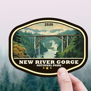 New River Gorge National Park Sticker, West Virginia Gift for Hikers, Hydroflask, WV State, Nature Art, Adventure, Scrapbook Travel Souvenir