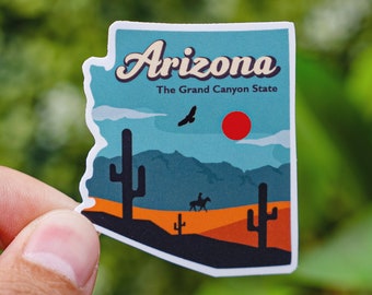 Arizona Sticker, Arizona Gift, Stickers for Laptop, Luggages, Phones, Travel Souvenir, Car Decal, Easy Gifts for Friends, Travel Scrapbook