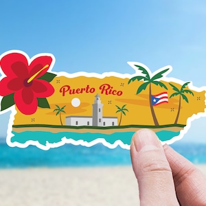 Puerto Rico Sticker for Laptop, Phone Case, Scrapbook, Journal Sticker Puerto Rico Gift for Friends, Tropical Island, Vacation Souvenir