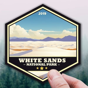 White Sands National Park Sticker, New Mexico Park Sticker, White Sands Decal for Laptop, Hydroflask, Sticker for Hikers, Travel Journal