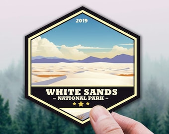 White Sands National Park Sticker, New Mexico Park Sticker, White Sands Decal for Laptop, Hydroflask, Sticker for Hikers, Travel Journal