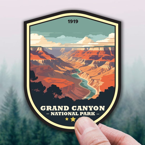 Grand Canyon Sticker, National Park Sticker Decal for Laptop, Hydroflask Sticker, National Park Gift for Friends, Travel Sticker for Hikers