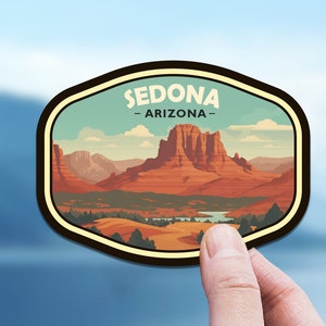 Sedona Sticker Arizona Travel Souvenir Gift for Hiker Nature Outdoors Decal for Laptop Hydroflask Scrapbook Journal Retro Art Desert