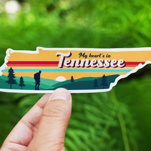 Tennessee Sticker Retro Vinyl for Laptop, Car, Luggage Decor, Macbook, Scrapbooking Decal, Travel, Gifts for Friends, Weather Proof