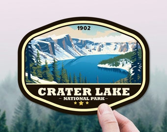 Crater Lake National Park Sticker, Oregon Pacific Northwest Nature Outdoor Decal Gift for Hiker, Traveler Adventure, Laptop, Hydroflask, Art