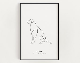 Personalized Dog Poster, Poster with Dog, Gift for Dog Owners, Dog Lovers Poster, Dog Illustration, Dog Owner Gift