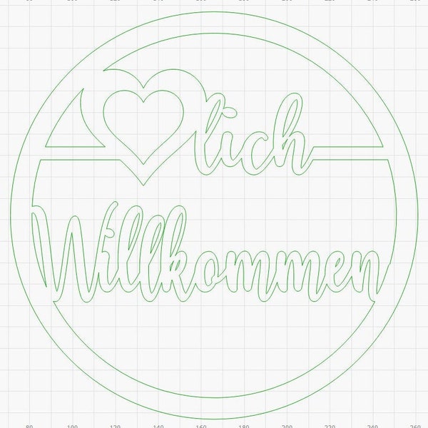 Welcome Sign Heart Front Door LaserCut SVG DXF File