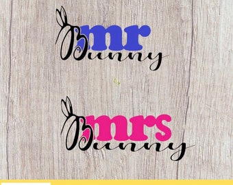 Mr Mrs Bunny Plotterdatei Lasergravur SVG DXF PNG