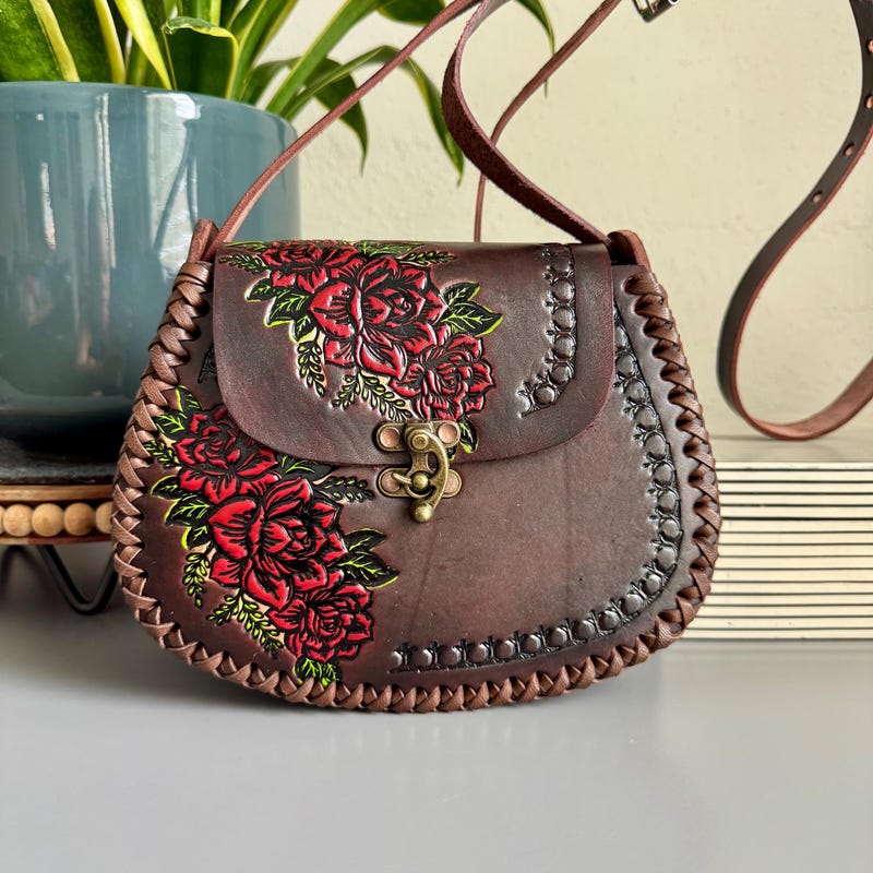 Hand Carved Leather Bags - Etsy UK