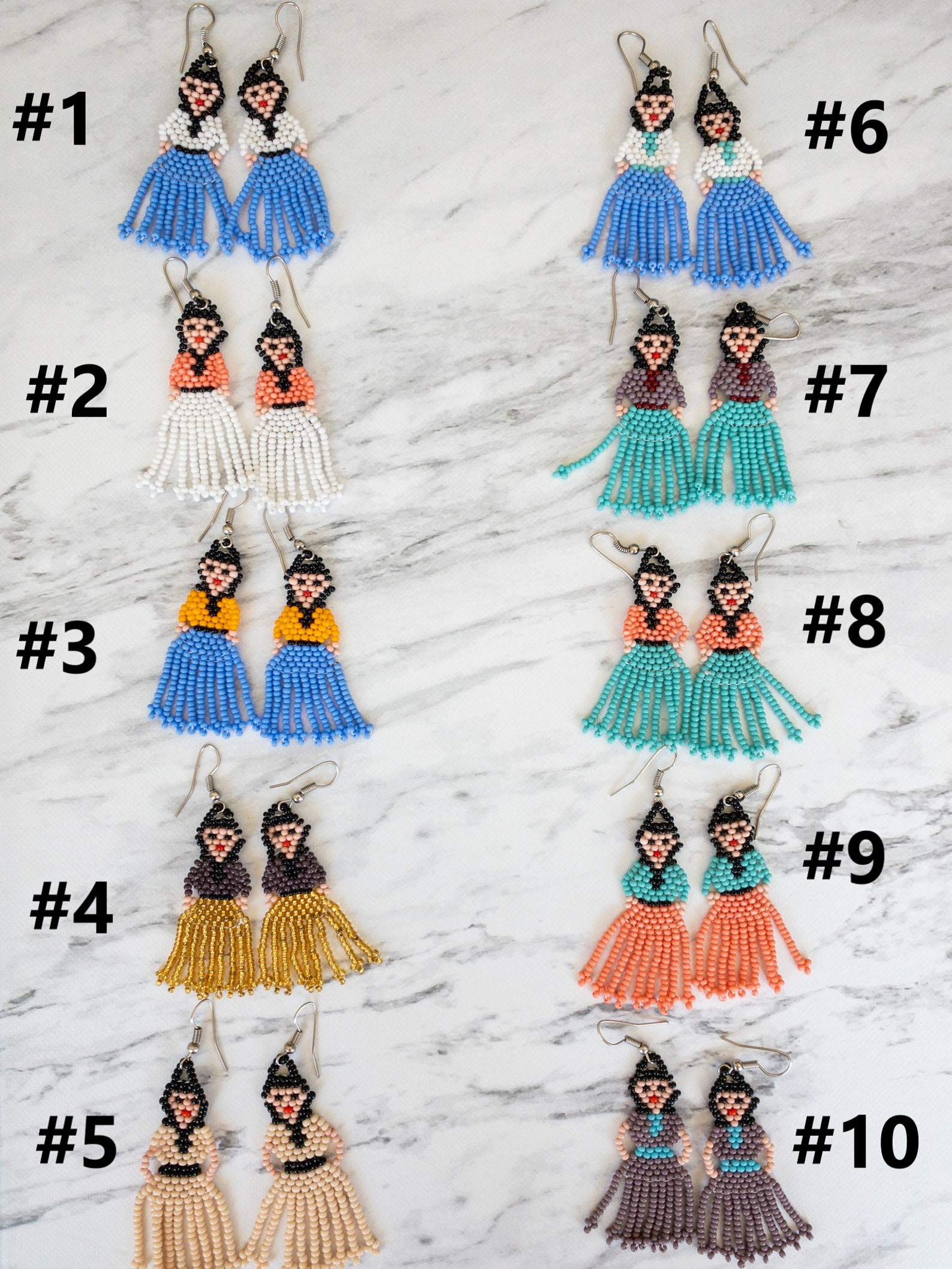 Handmade Beaded Earrings / Wixarika Beaded Earrings / Huichol Etsy