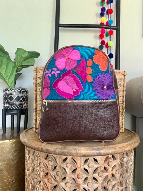 Embossed Leather Bag / Floral 