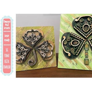 Vintage Spindle Clover SVG, Laser Cut File (Digital Download)