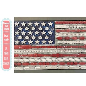 American Spindle Flag SVG, Unique Wood Look (Digital Download)