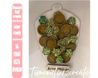 Candy Jar St Patrick's interchangeable/clovers, coins, lucky/digital download/files sold separately