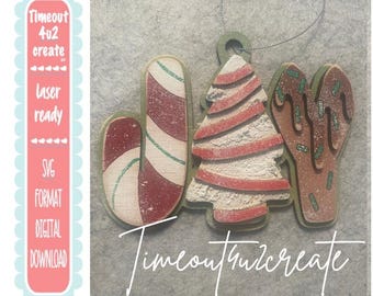 Christmas Tree Ornament/countdown, Santa, Joy/digital download