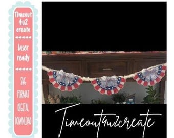 Round American Banner/country, birthday, home decor, USA, flag/digital download
