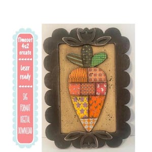 Plik do pobrania cyfrowego pliku SVG z wiosenną marchewką w łatce