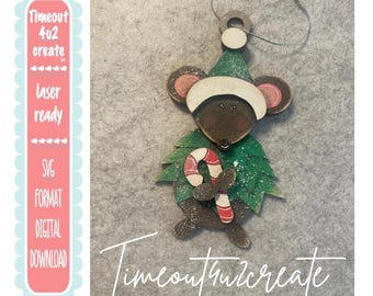 Christmas Mouse Dress as a Tree/ holiday, ornament, decoration/digital download