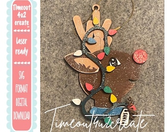 Reindeer Ornament/Christmas, holiday, countdown, tree/digital download