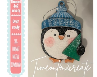 Christmas Penguin Ornament/holiday, decorating, family, Santa, countdown/digital download