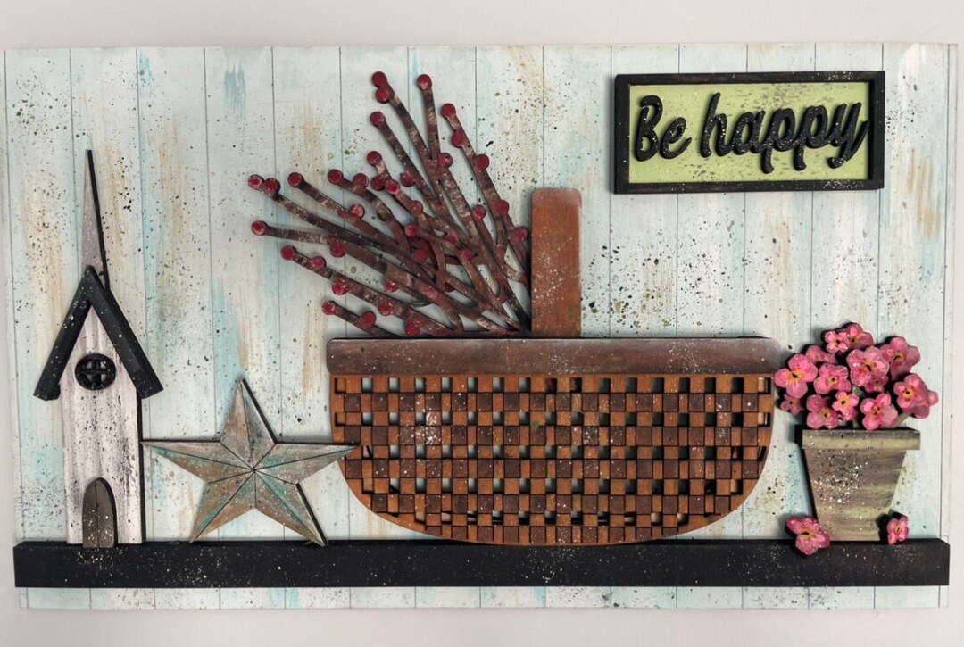 Be Happy Shelf Decor SVG, Church, Star, Basket (digital File) - Etsy