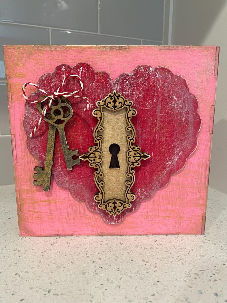 Heart Box Key Key to My Heart Box SVG, Laser Cut File (digital Download) - Etsy