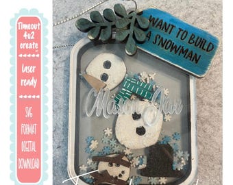 Want to Build a Snowman Jar Ornament/ Christmas, Tree, Holiday, countdown/digital download