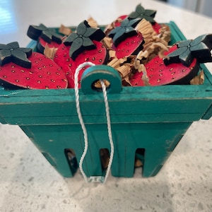 Christmas tree Strawberry carton ornament svg digit file 2 1/2 x 2 3/4 has 6 strawberries in carton or use on a tiered tray